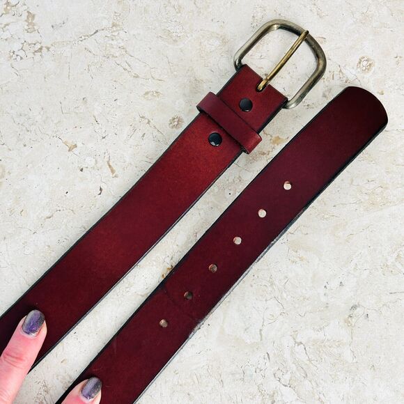 Levis Brown Harness Leather Belt Mens Size 36 Removable Buckle - Picture 4 of 7